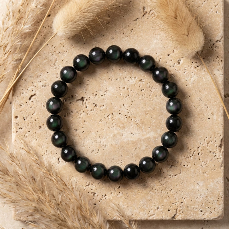 Bracelet "Guidance" en Obsidienne Œil Céleste - - L'Arbre des Chakras