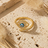 Bague Ajustable Oeil Bleu Porte-Bonheur - - L'Arbre des Chakras