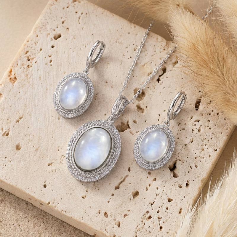 Ensemble : Pendentif + Boucles d'Oreilles