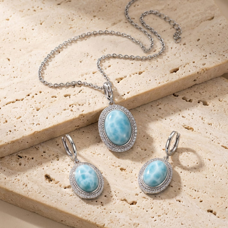 Ensemble : Pendentif + Boucles d'Oreilles