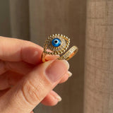 Bague Ajustable Oeil Bleu Porte-Bonheur - - L'Arbre des Chakras