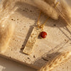 Collier Rectangle - Signe Astrologique et sa Pierre Naturelle - Verseau -Jaspe rouge - L'Arbre des Chakras