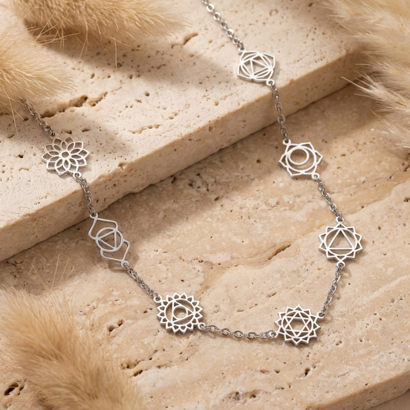 Collier 7 Chakras - Symboles Mystiques - - L'Arbre des Chakras