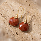 Boucles d'oreilles "Kaya" en Jaspe Rouge ou Agate Noire - Jaspe Rouge / Argent - L'Arbre des Chakras