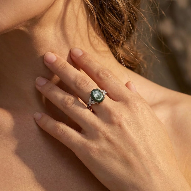 Bague Ajustable "Reconnexion" en Séraphinite - - L'Arbre des Chakras