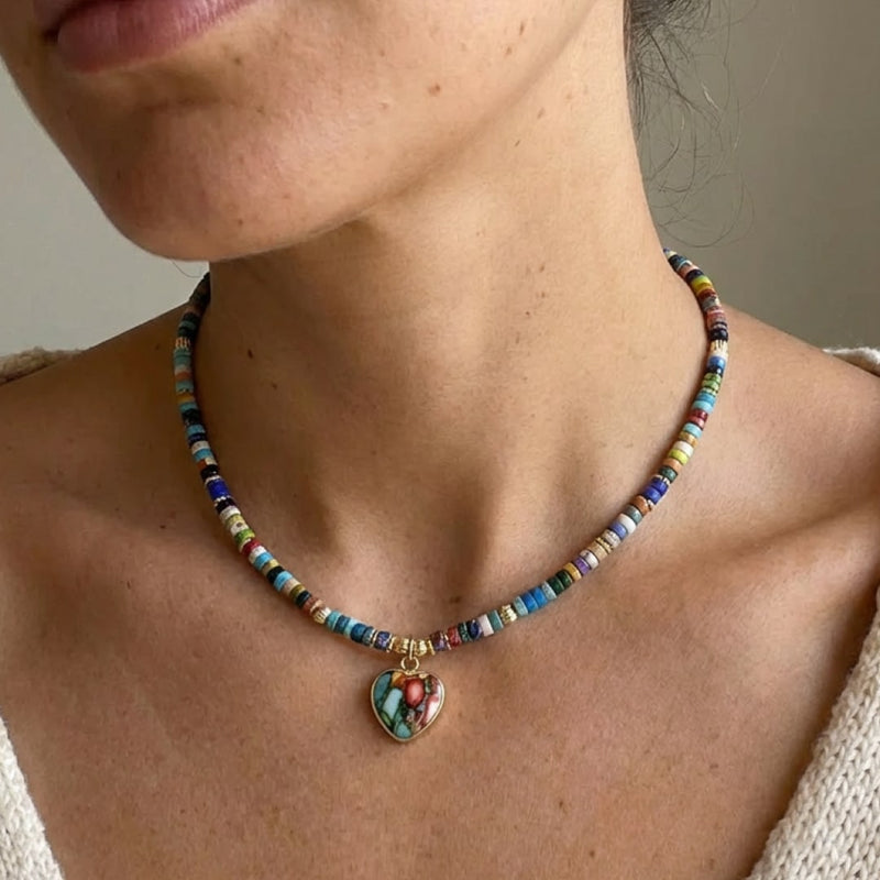 Collier "Bonne Énergie" en Jaspe Multi-couleurs