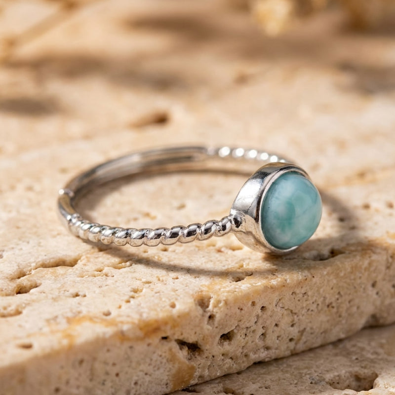 Bague "Douceur des Caraïbes" Pierre de Larimar