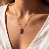 Pendentif “Éclat Violet Impérial” en Améthyste - - L'Arbre des Chakras