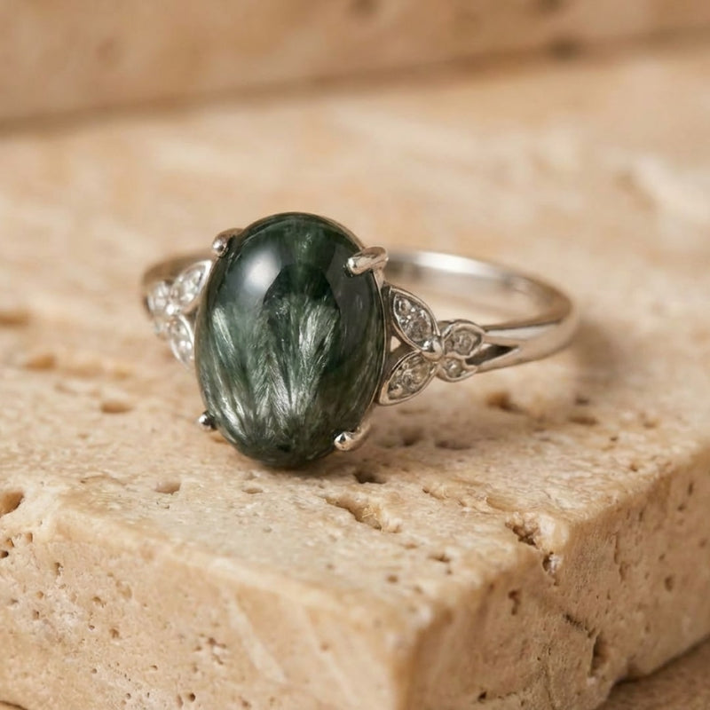 Bague Ajustable "Reconnexion" en Séraphinite