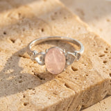 Bague Ajustable "Sérénité Rose" en Quartz Rose - - L'Arbre des Chakras