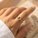 Bague Ajustable "Joie & Abondance" en Citrine - - L'Arbre des Chakras
