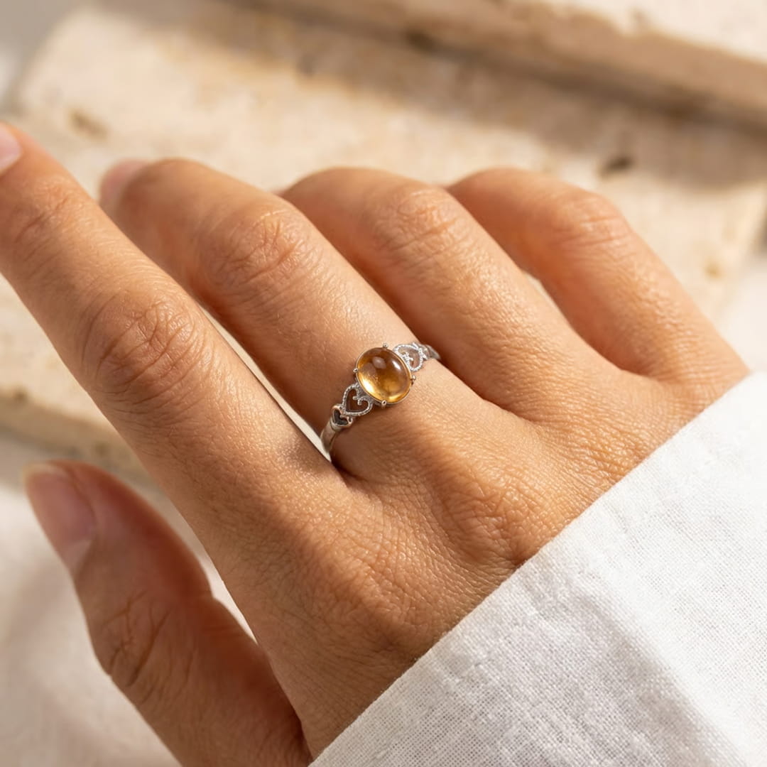 Bague Ajustable "Joie & Abondance" en Citrine - - L'Arbre des Chakras