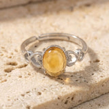 Bague Ajustable "Joie & Abondance" en Citrine - - L'Arbre des Chakras