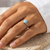 Bague Ajustable "Lagon Intérieur" en Pierre de Larimar - - L'Arbre des Chakras