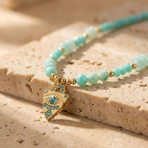 Collier "Oeil Protecteur" en Amazonite - - L'Arbre des Chakras