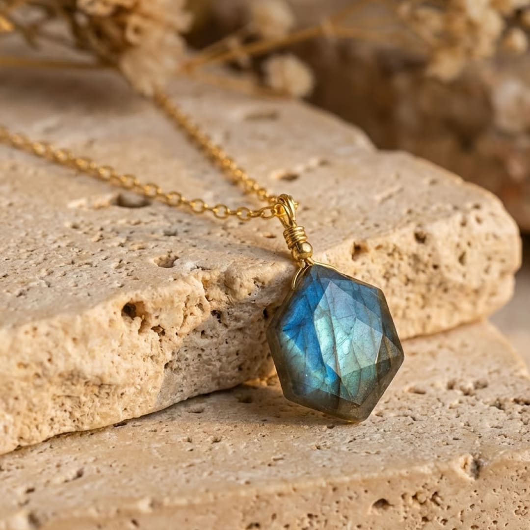 Pendentif "Étoile Gardienne" en Lapis Lazuli ou Labradorite - Labradorite - L'Arbre des Chakras