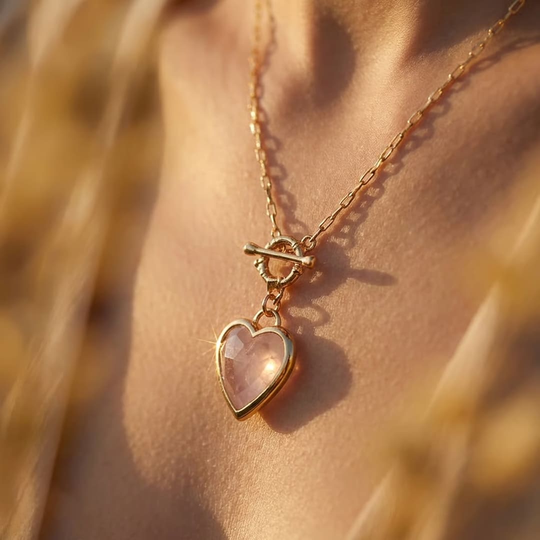 Pendentif "Sérénité du Cœur" en Pierres Naturelles - - L'Arbre des Chakras