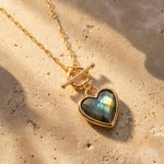 Pendentif "Sérénité du Cœur" en Pierres Naturelles - Labradorite - L'Arbre des Chakras