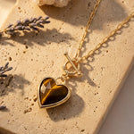 Pendentif "Sérénité du Cœur" en Pierres Naturelles - Oeil de Tigre - L'Arbre des Chakras