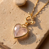 Pendentif "Sérénité du Cœur" en Pierres Naturelles - Quartz Rose - L'Arbre des Chakras
