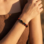 Bracelet "Ancrage & Protection" en Tourmaline, Jaspe Rouge, Hématite & Oeil de Tigre - - L'Arbre des Chakras