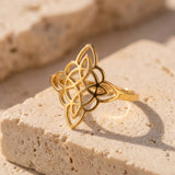 Bague Ajustable "Protection Éternelle" - Noeud de Sorcière - - L'Arbre des Chakras