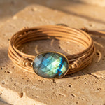 Bracelet "Bouclier de Lumière" en Labradorite - Beige - L'Arbre des Chakras