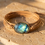 Bracelet "Bouclier de Lumière" en Labradorite - Beige - L'Arbre des Chakras