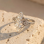 Bague Ajustable "Protection Éternelle" - Noeud de Sorcière - Argent - L'Arbre des Chakras