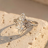 Bague Ajustable "Protection Éternelle" - Noeud de Sorcière - Argent - L'Arbre des Chakras