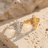Bague Ajustable "Protection Éternelle" - Noeud de Sorcière - - L'Arbre des Chakras