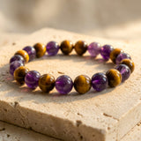 Bracelet "Délivrance" en Améthyste & Oeil de Tigre