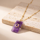 Pendentif “Éclat Violet Impérial” en Améthyste - - L'Arbre des Chakras