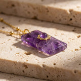 Pendentif “Éclat Violet Impérial” en Améthyste - - L'Arbre des Chakras
