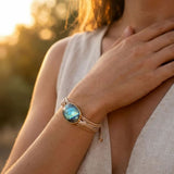 Bracelet "Bouclier de Lumière" en Labradorite - - L'Arbre des Chakras