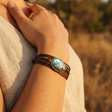 Bracelet "Bouclier de Lumière" en Labradorite - - L'Arbre des Chakras