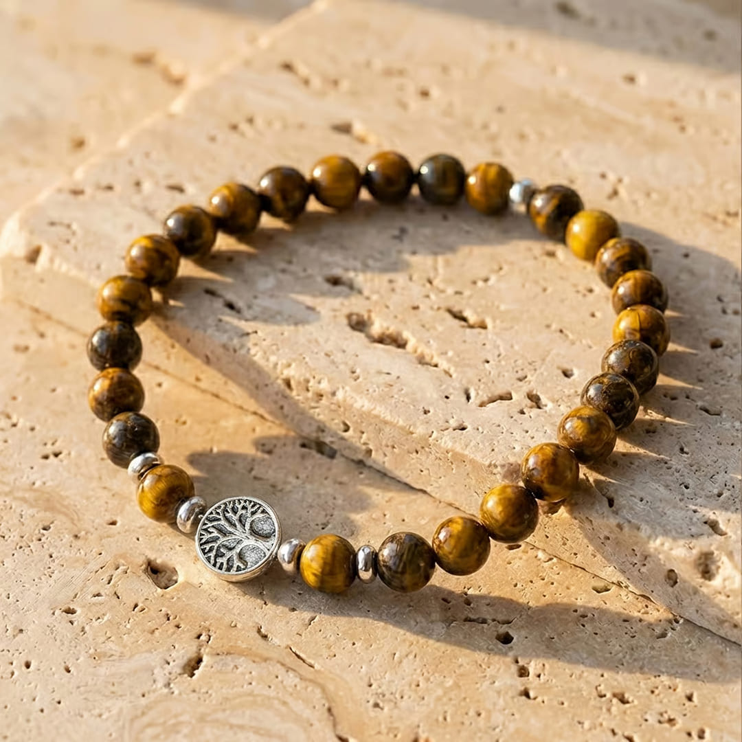 Bracelet "Confiance & Sécurité" en Oeil de Tigre - - L'Arbre des Chakras
