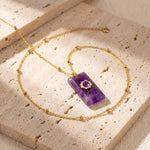 Pendentif “Éclat Violet Impérial” en Améthyste - - L'Arbre des Chakras