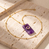 Pendentif “Éclat Violet Impérial” en Améthyste - - L'Arbre des Chakras