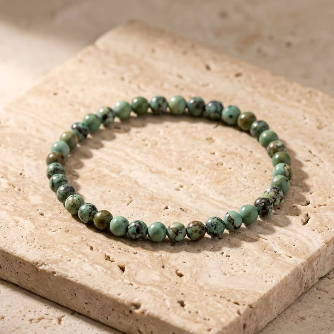 Bracelet Fin en Pierres Naturelles de 4mm - Turquoise Africaine / 17cm - L'Arbre des Chakras