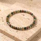 Bracelet Fin en Pierres Naturelles de 4mm - Agate Indienne / 17cm - L'Arbre des Chakras