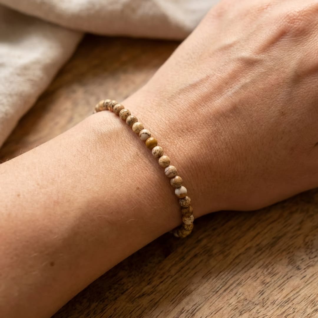 Bracelet Fin en Pierres Naturelles de 4mm - - L'Arbre des Chakras