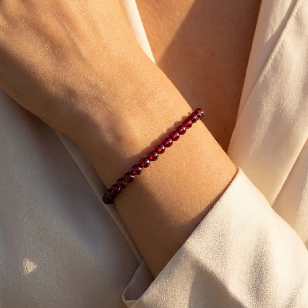 Bracelet Fin en Pierres Naturelles de 4mm - - L'Arbre des Chakras