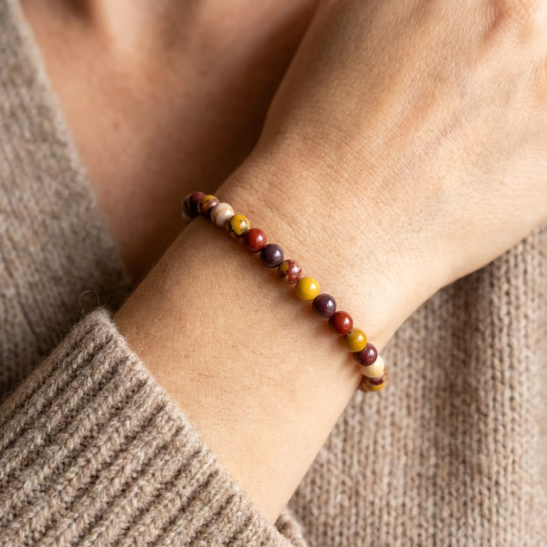 Bracelet Fin en Pierres Naturelles de 4mm - - L'Arbre des Chakras