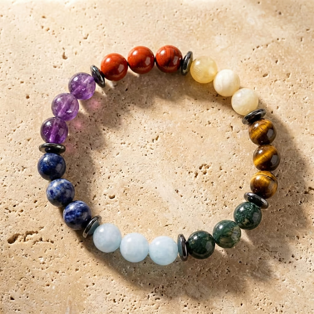 Bracelet "Harmonisation des 7 Chakras" - 18cm - L'Arbre des Chakras