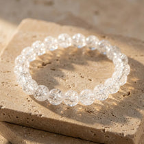 Bracelet "Éclats de Lumière" en Cristal de Roche Craquelé - 6mm / 17cm - L'Arbre des Chakras
