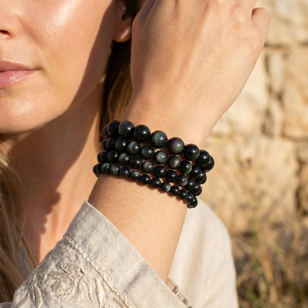 Bracelet "Guidance" en Obsidienne Œil Céleste - - L'Arbre des Chakras