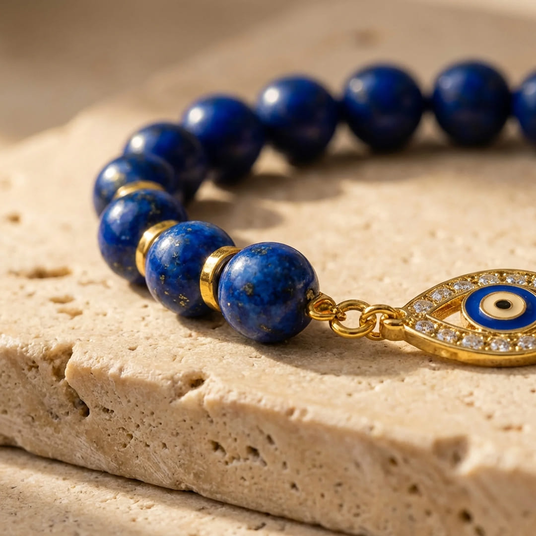 Bracelet "Regard de Vérité" en Lapis Lazuli - - L'Arbre des Chakras
