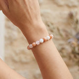 Bracelet "Vénus" en Pierre de Soleil, Quartz Rose & Pierre de Lune - - L'Arbre des Chakras