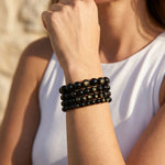 Bracelet "Bouclier de Lumière" en Obsidienne Dorée - - L'Arbre des Chakras